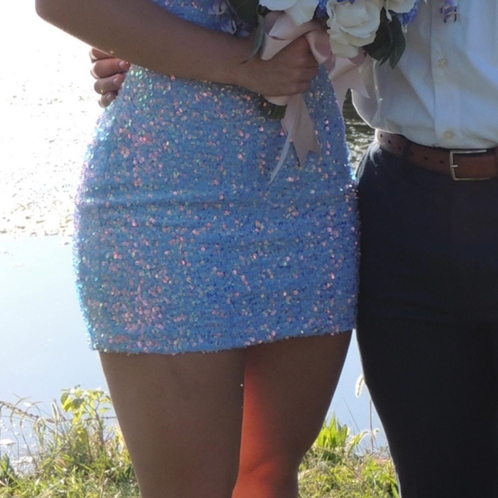 Blue homecoming dress